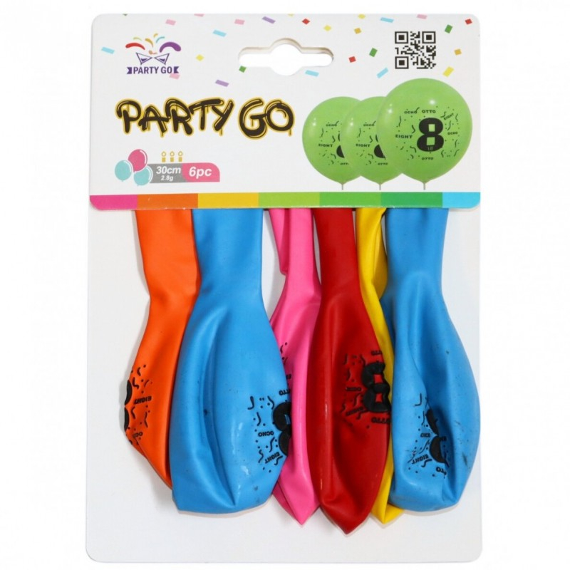 Set 6 Baloane Cifra 8 PartyGo | Decor Aniversare
