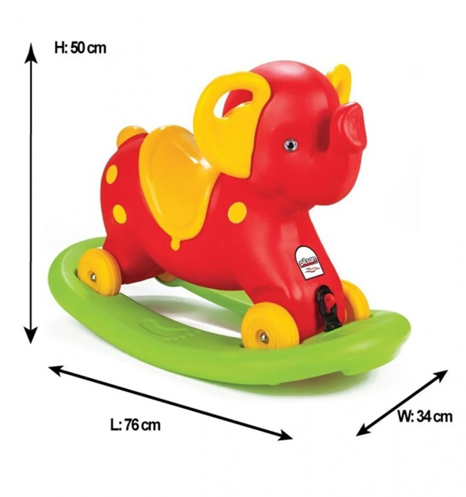 Balansoar Elefant 2 în 1 Pilsan cu Roți și Platformă Roșu - imagine 2