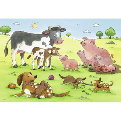 Puzzle Famili Animale Ravensburger, 2x12 Piese - imagine 2