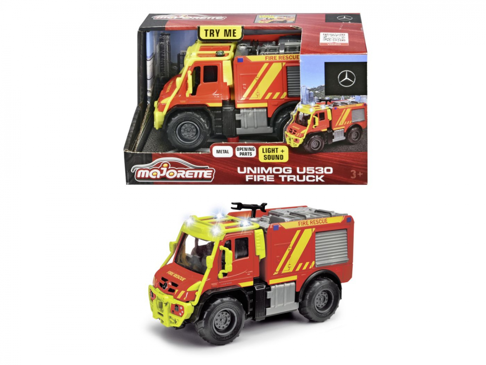 Masina Pompieri Majorette Mercedes Unimog cu Sunete