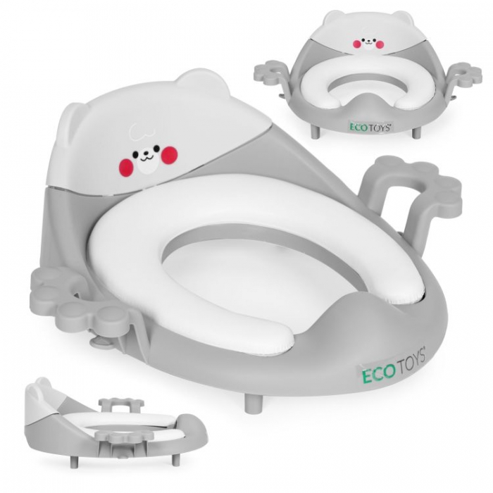 Reductor toaleta Ecotoys cu manere gri