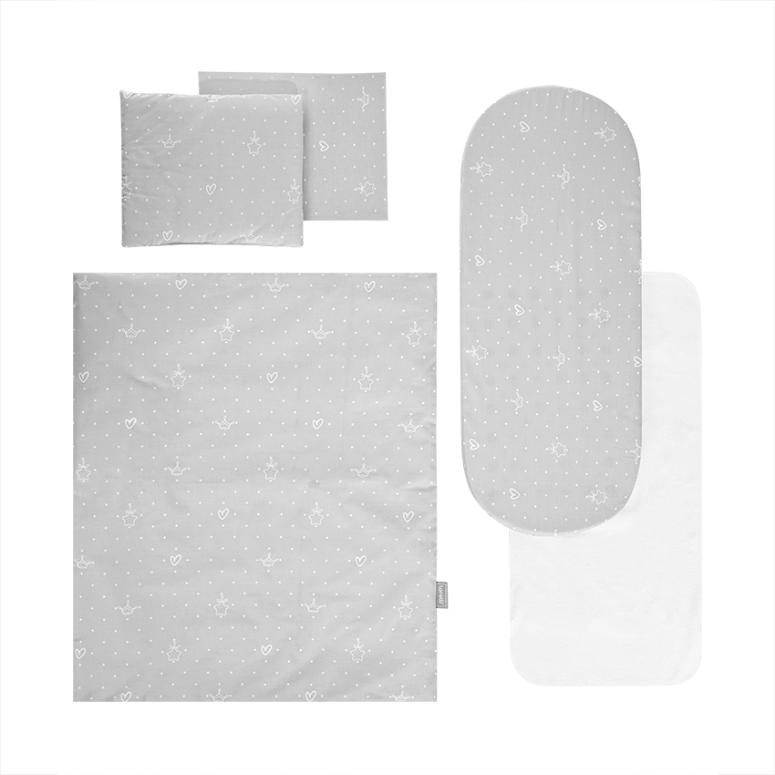 Set Lenjerie Lorelli Little Bear Grey 6 piese