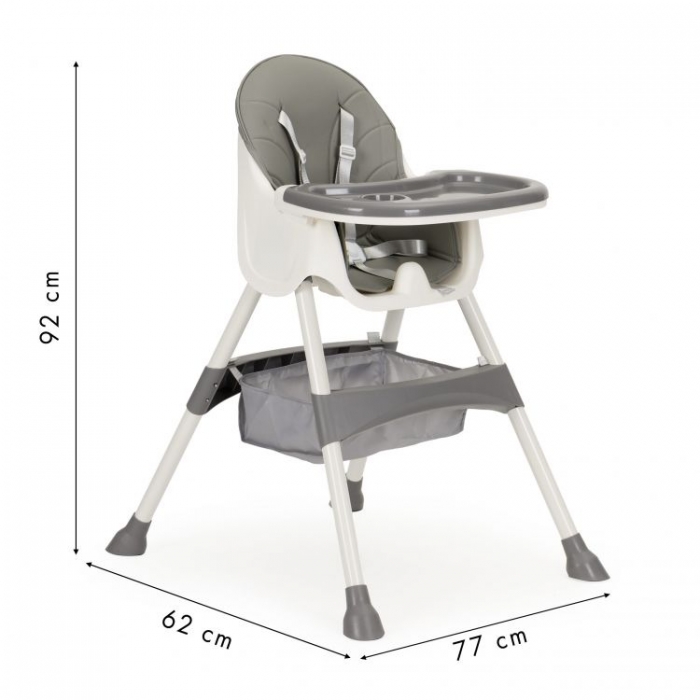 Scaun de masă 2 în 1 Ecotoys Gri HC-823 - imagine 5