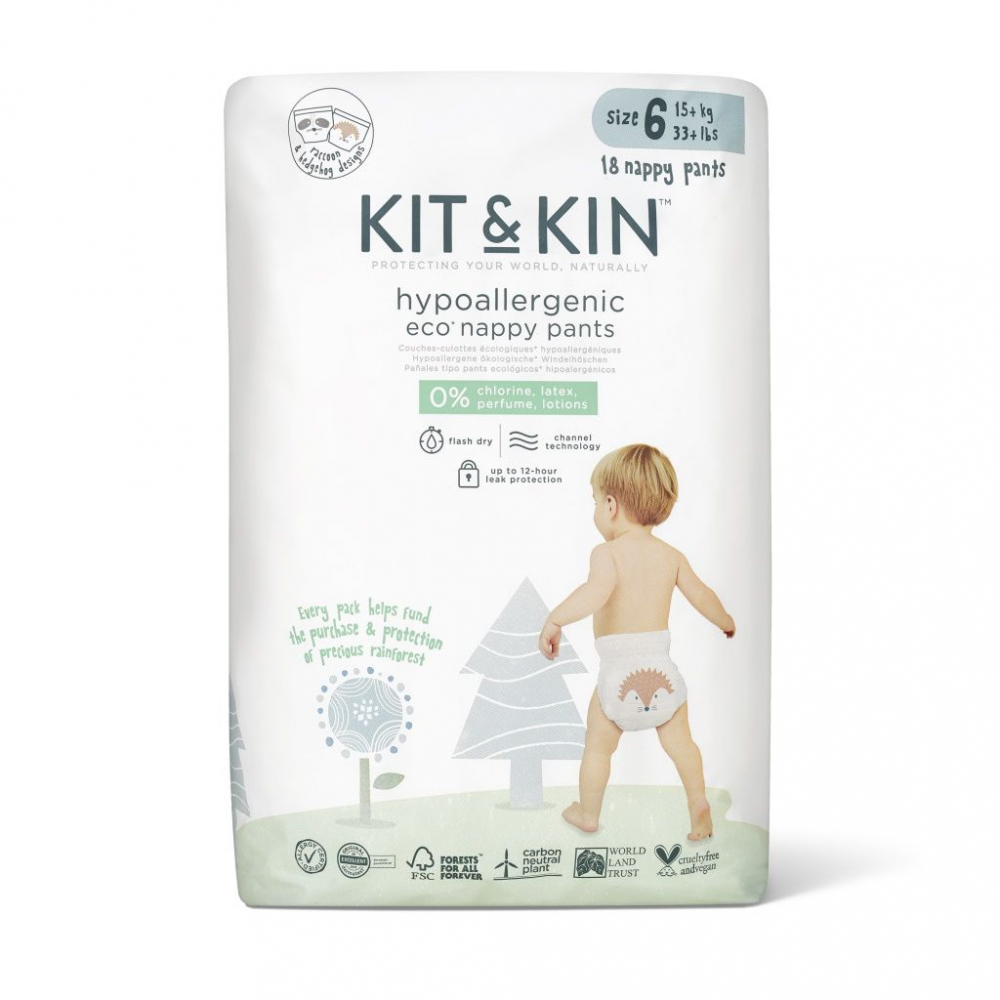 Scutece Pull Up KitKin Eco 6 Hipoalergenice 108 buc - imagine 2