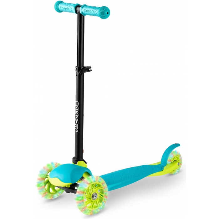Trotineta Pliabila Ricokids Loco cu LED Turcoaz - imagine 8