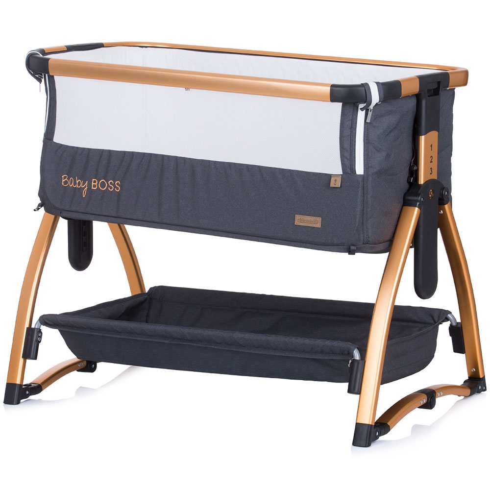 Patut Co-Sleeper Chipolino Baby Boss, Aluminiu - imagine 7