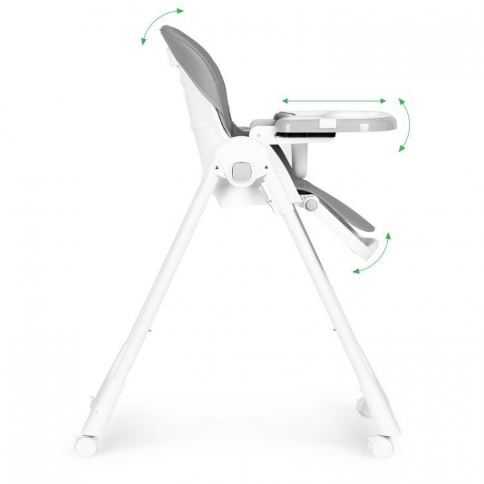 Scaun de masă Ecotoys HA-013 Gri, Stabil și Piele Eco - imagine 3