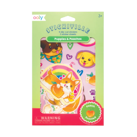 Ooly Stickiville Puppies & Peaches - Autocolante parfumate