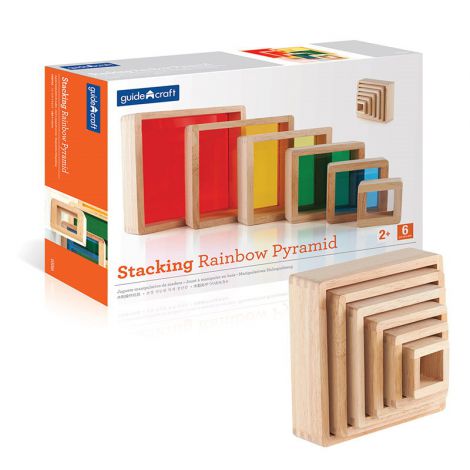 Rainbow Pyramid Guidecraft - Blocuri colorate educative