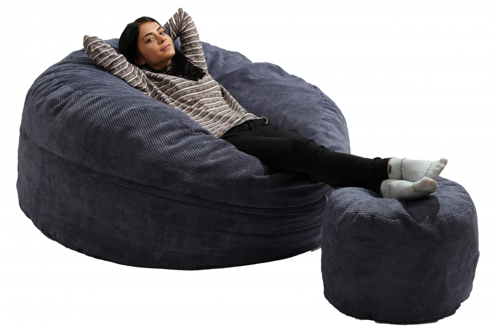 Pufrelax King Size XL Otoman Blue | Confort Memory Mix - imagine 3