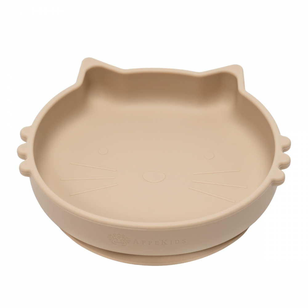 Bol Silicon AppeKids Kitty Bubble Beige, Antialunecare - imagine 4