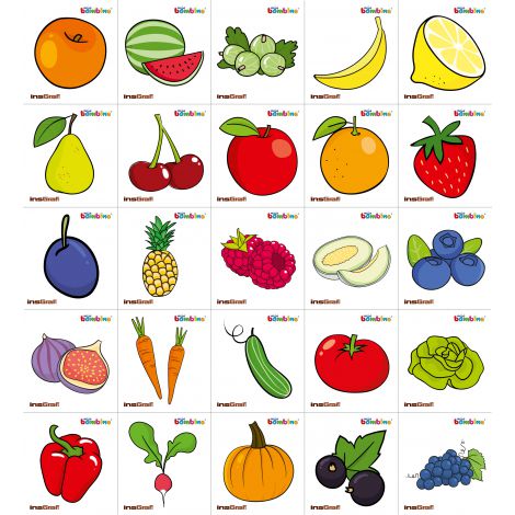 Set 25 Abtibilduri Fructe Legume Vestiar Moje Bambino