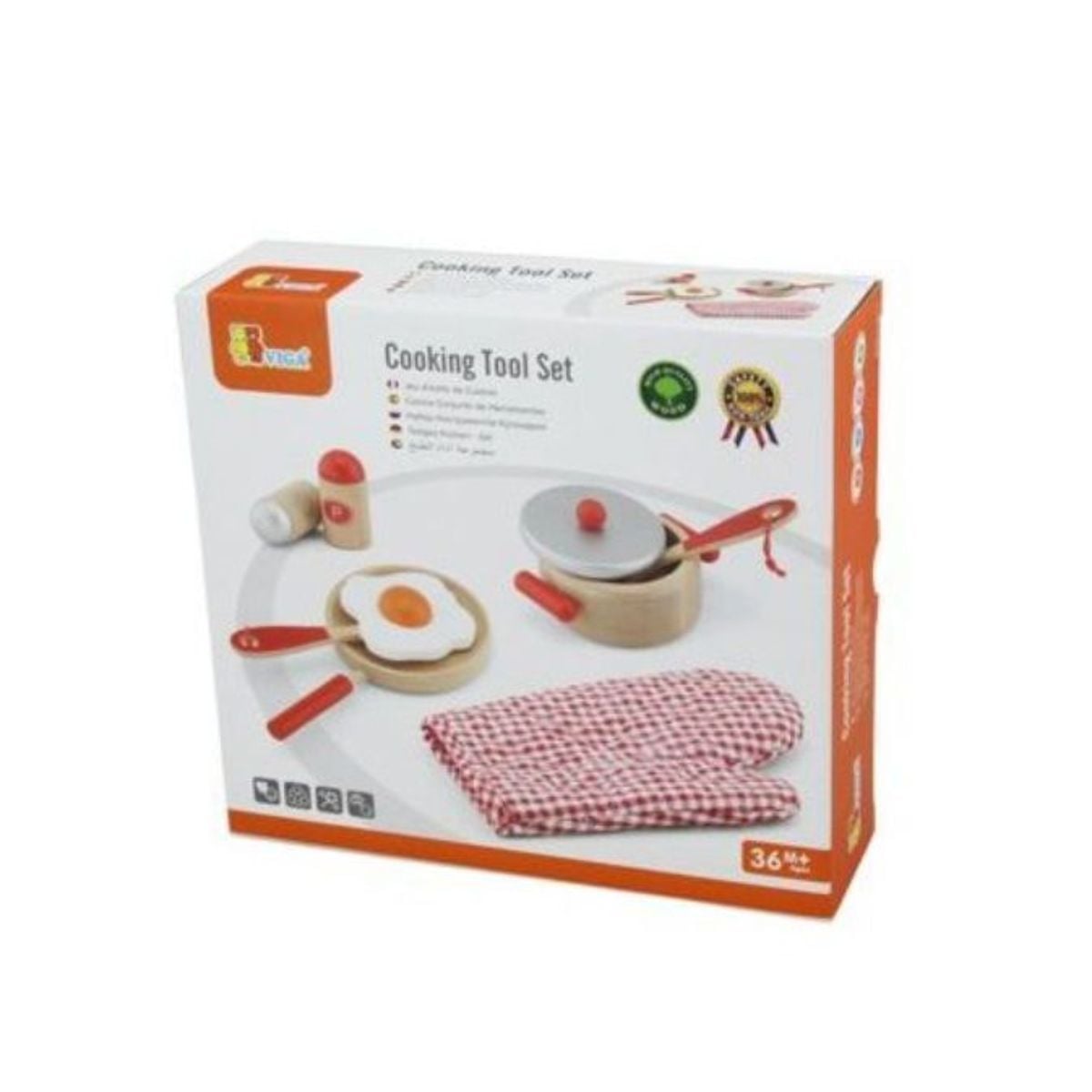 Set accesorii gătit Viga, lemn, roșu