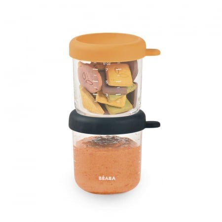 Set 2 Recipiente Sticlă Beaba 250 ml, Night Blue - imagine 2