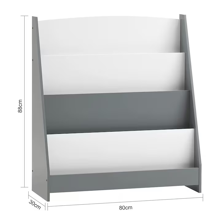 Organizator Lemn Ginger Home, 4 Rafturi, Alb-Gri - imagine 5