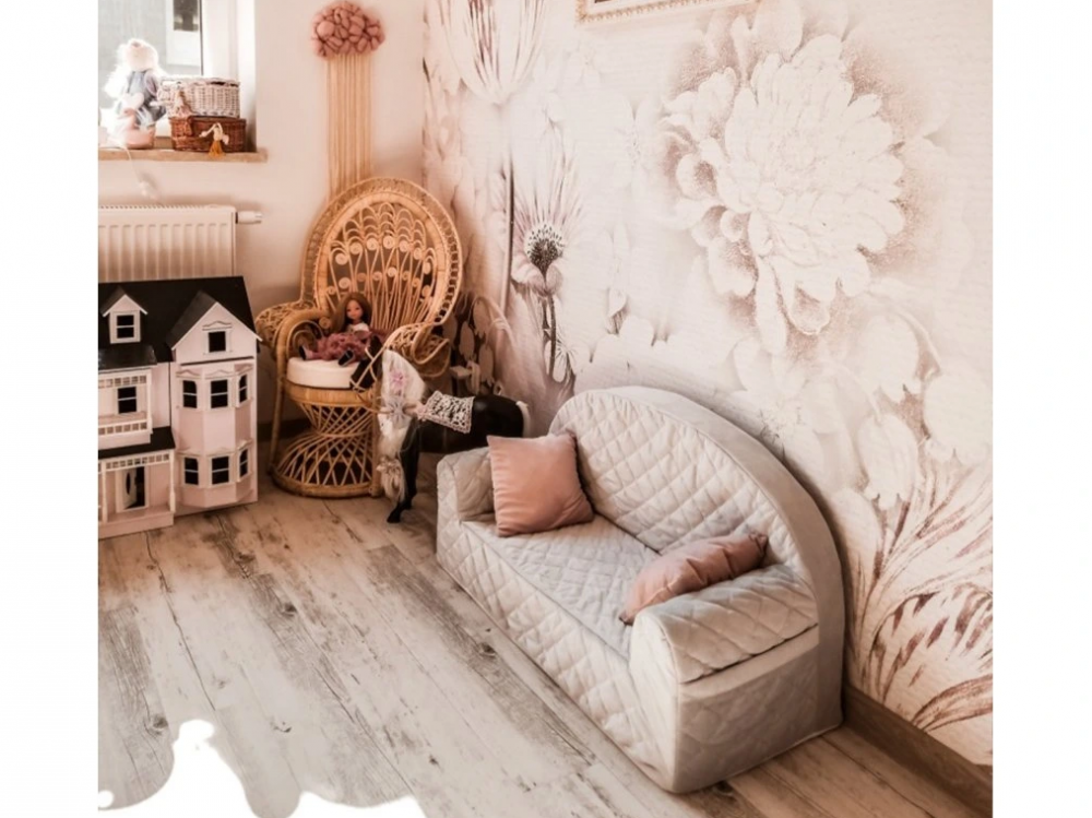 Canapea Babysteps Velvet Gri | Siguranță și Confort - imagine 6