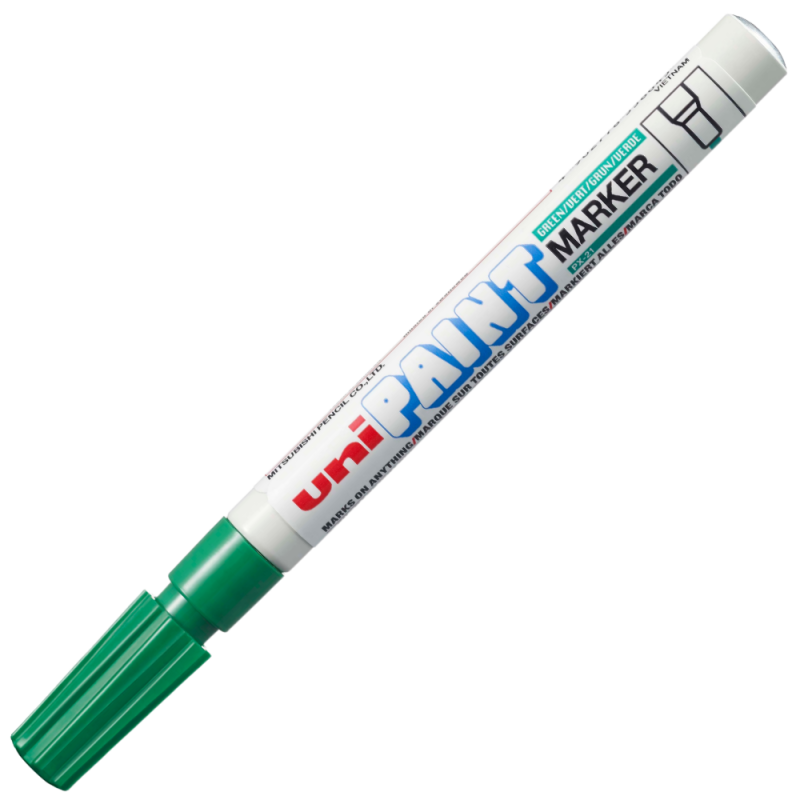 Marker Ulei Uni-ball Verde, Vârf Fin, Rezistent