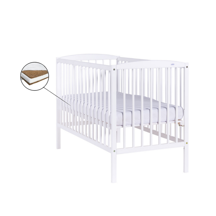 Patut Drewex Clasico Alb + Saltea Cocos, Design Clasic - imagine 7