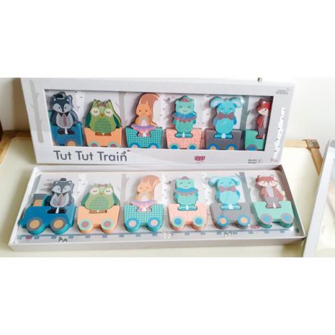 Puzzle Lemn Tren Tut Tut Barbo - Jucărie Educativă - imagine 3