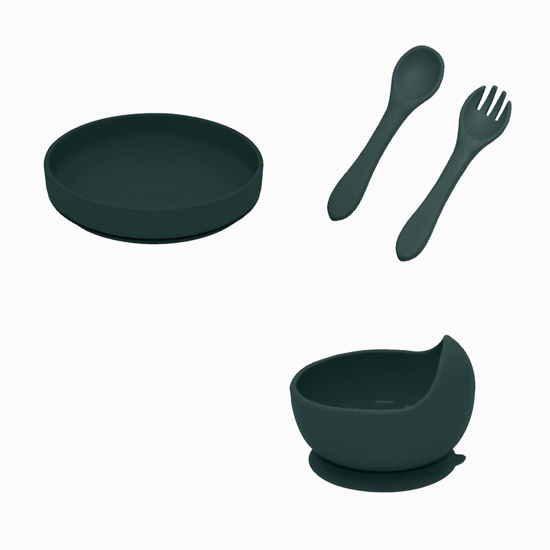 Set Hranire Petite&Mars Verde Inchis, Silicon Sigur - imagine 5