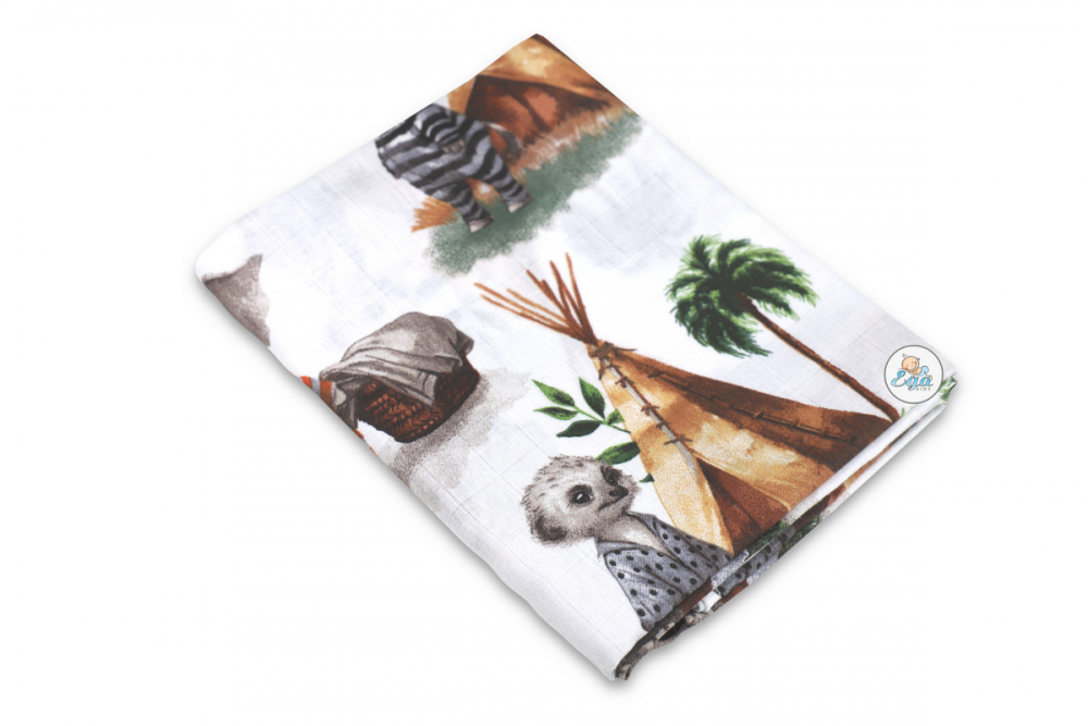 Scutec Bumbac Egakids Baby Safari 120x120cm - imagine 2