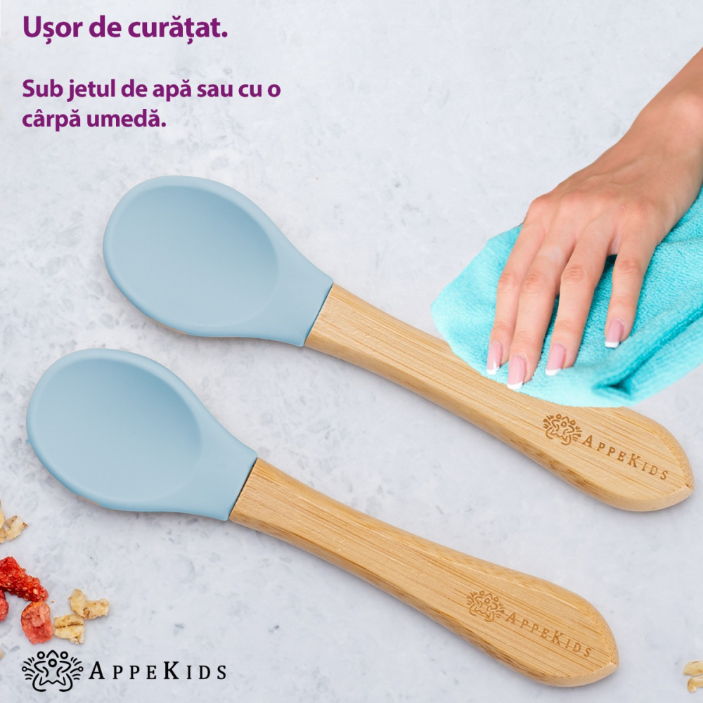 Set lingurițe bambus AppeKids Aqua Blue - imagine 4