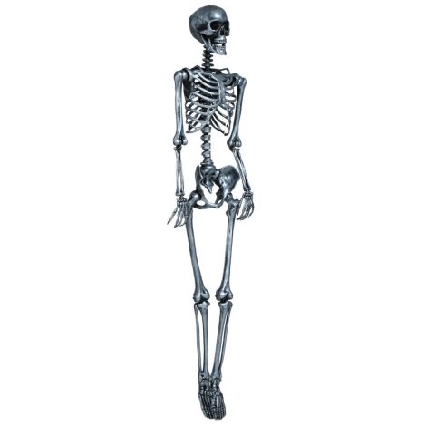 Decor Schelet Argintiu Guirca 90cm - Halloween - imagine 5