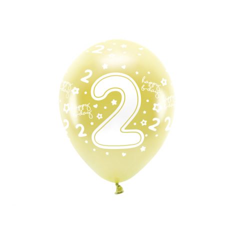Baloane Cifra 2 Aurii Party Deco | Aniversare Perfectă