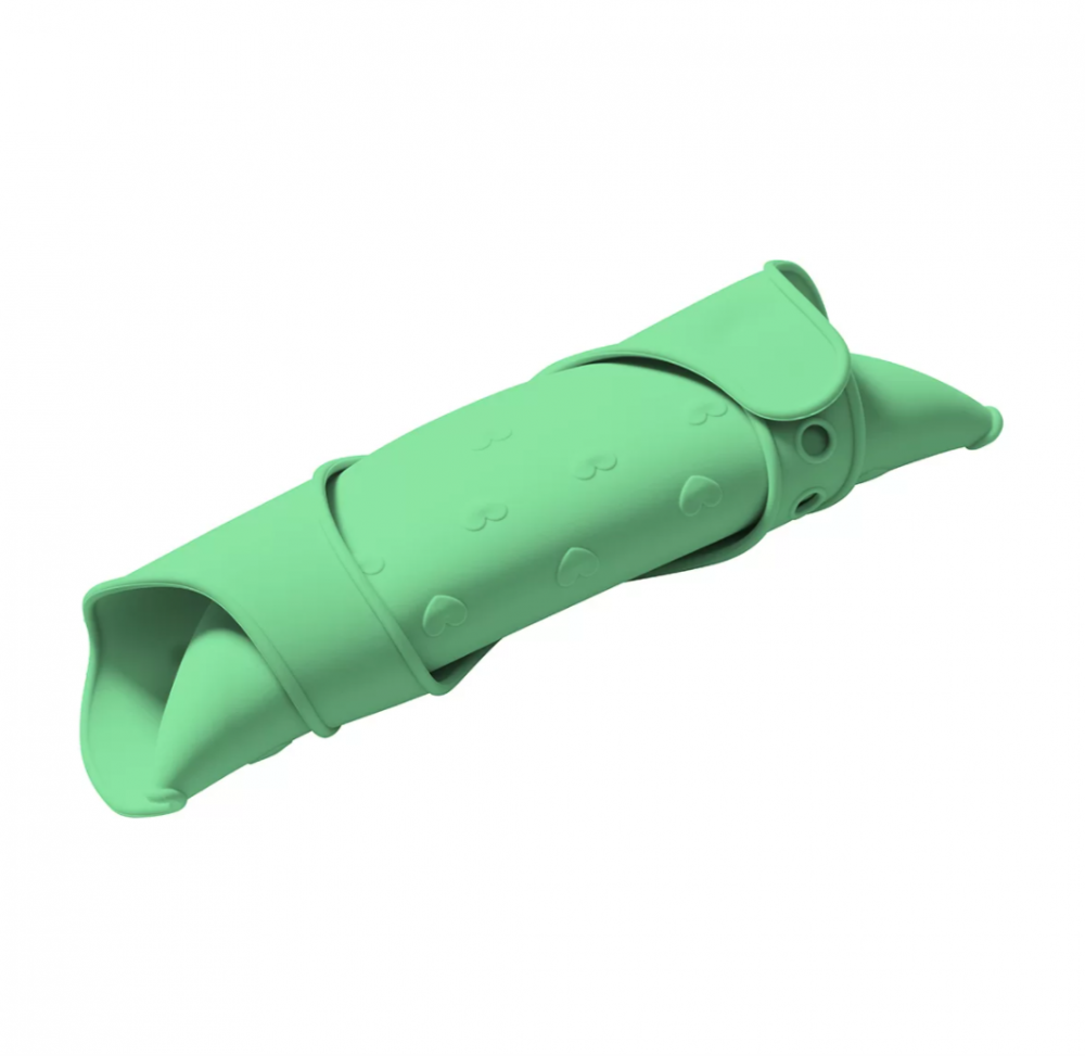 Baveta Babyono din silicon ajustabila, verde - imagine 2