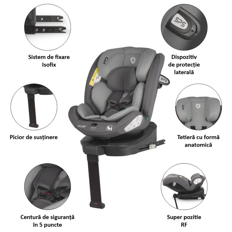 Scaun auto rotativ Coccolle Sidra iSize 0-12 ani - imagine 7