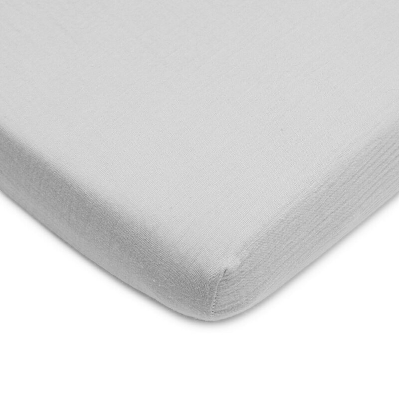 Cearceaf New Baby bumbac elastic gri 90x150 - imagine 4