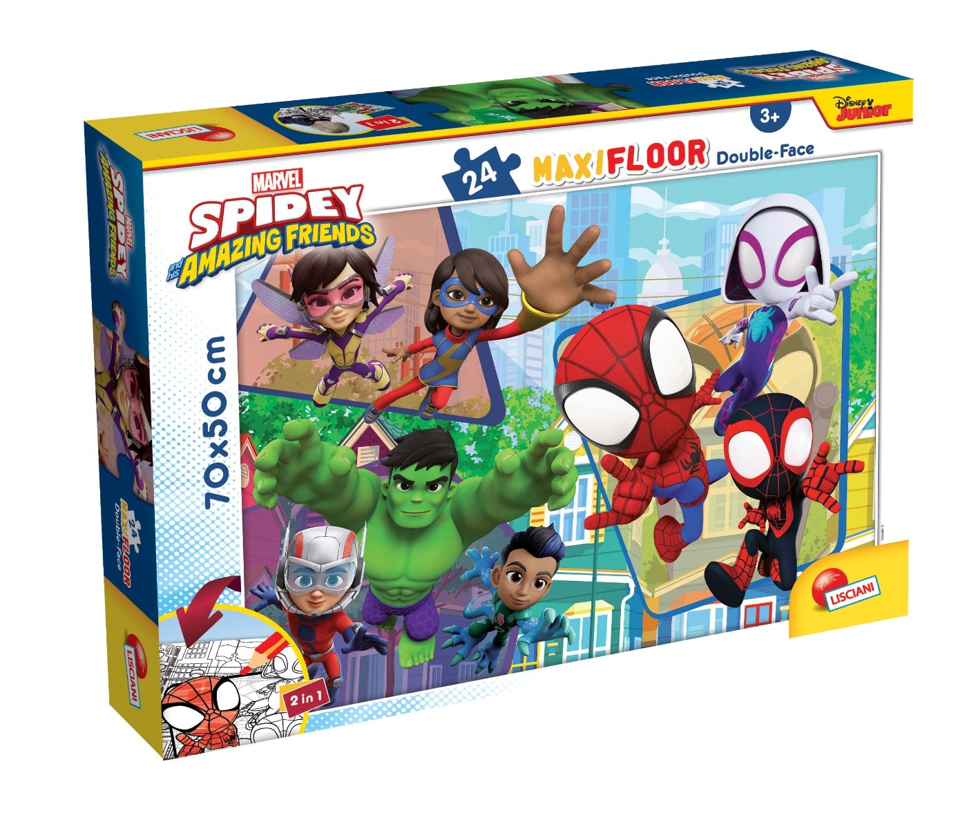 Puzzle Lisciani Spidey 2 în 1, 70x50 cm