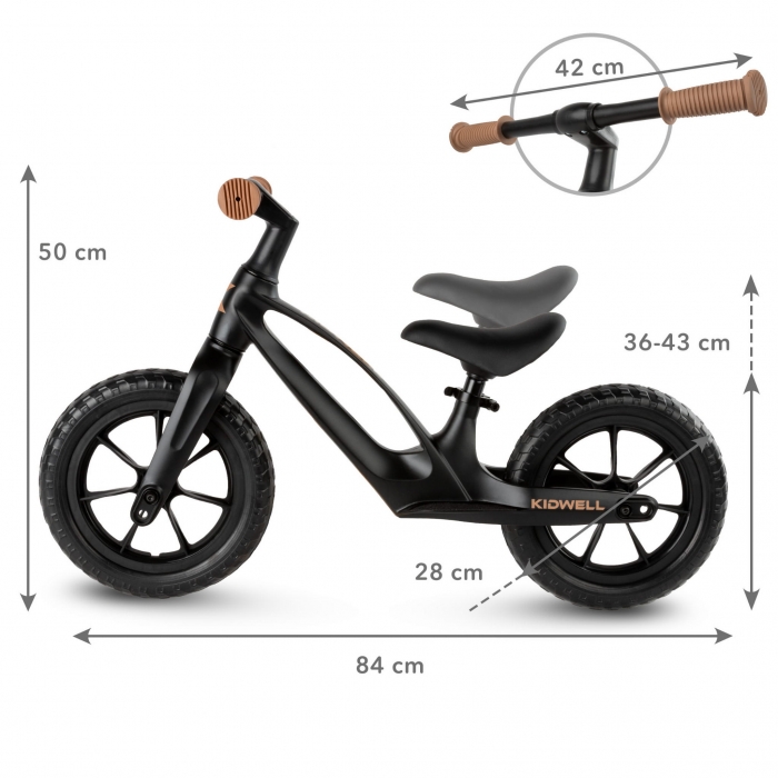 Kidwell Vito Negru - Bicicleta Fara Pedale Magneziu - imagine 9