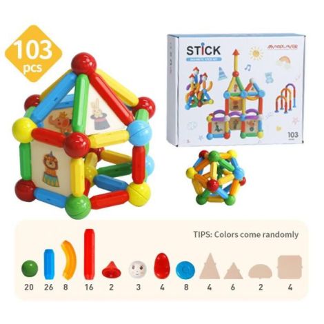 Set Magplayer 103 piese constructie magnetică - imagine 4