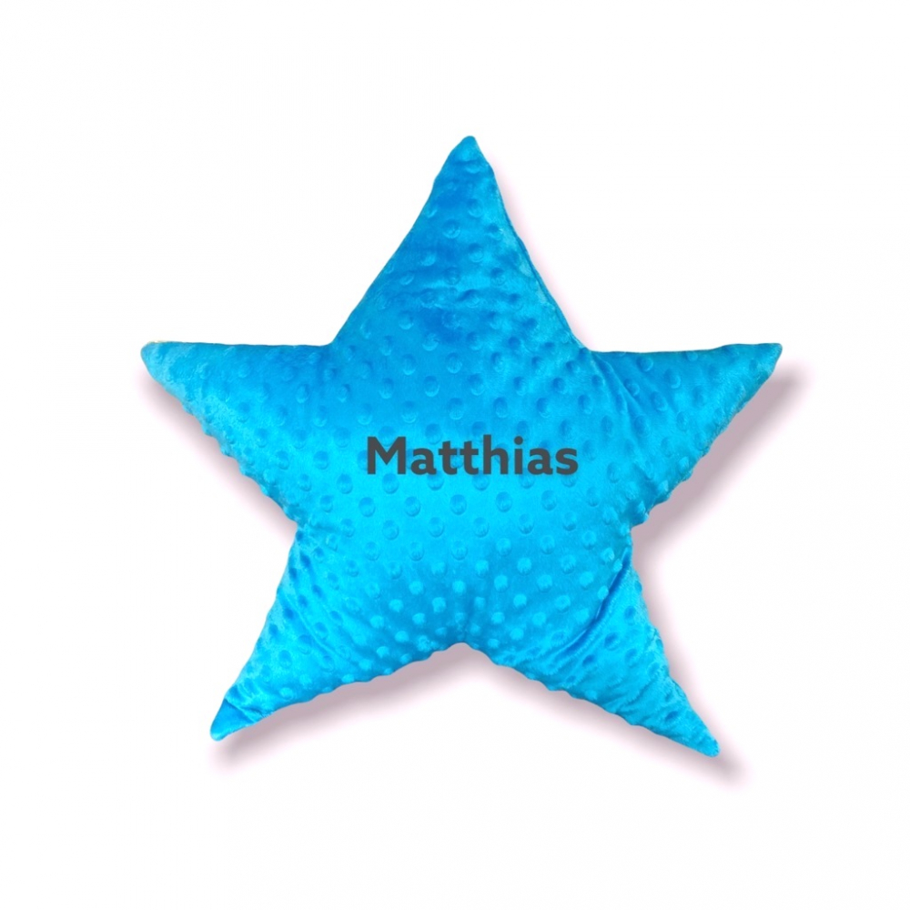 Perna Decorativă Stea Minky Albastru | Personalizată Deseda