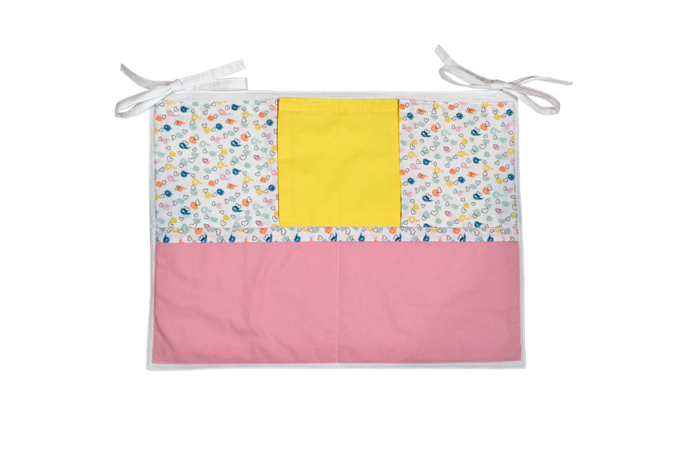 Organizator Patut KidsDecor Inimioare Roz 35x50 cm - imagine 3