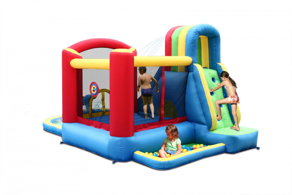 Saltea Gonflabilă Splash Wave Happy Hop cu Tobogan - imagine 2