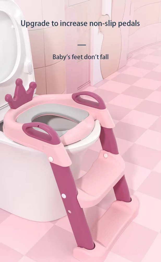 Reductor WC Little Mom Royal Pink cu scarită - imagine 5