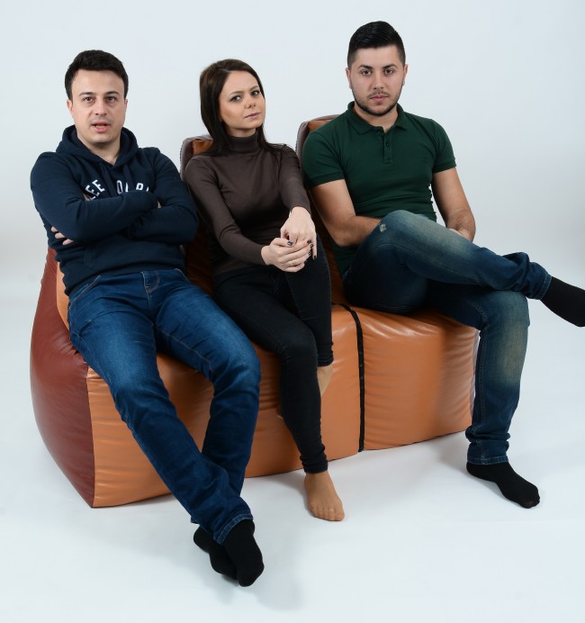 Fotoliu Canapea Pufrelax Caramel, Umplutură Perlă - imagine 3