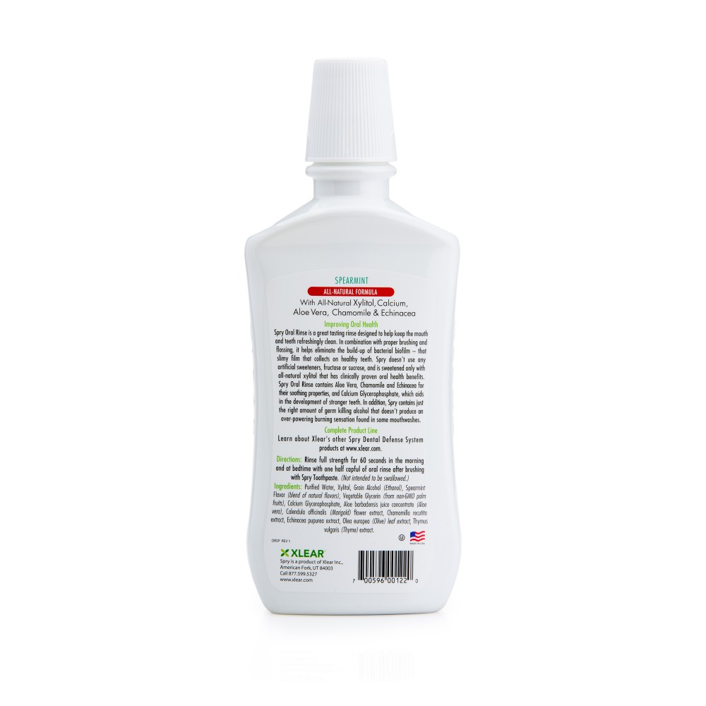 Apa de gură Spry Xlear cu Xilitol, Menta, 473 ml