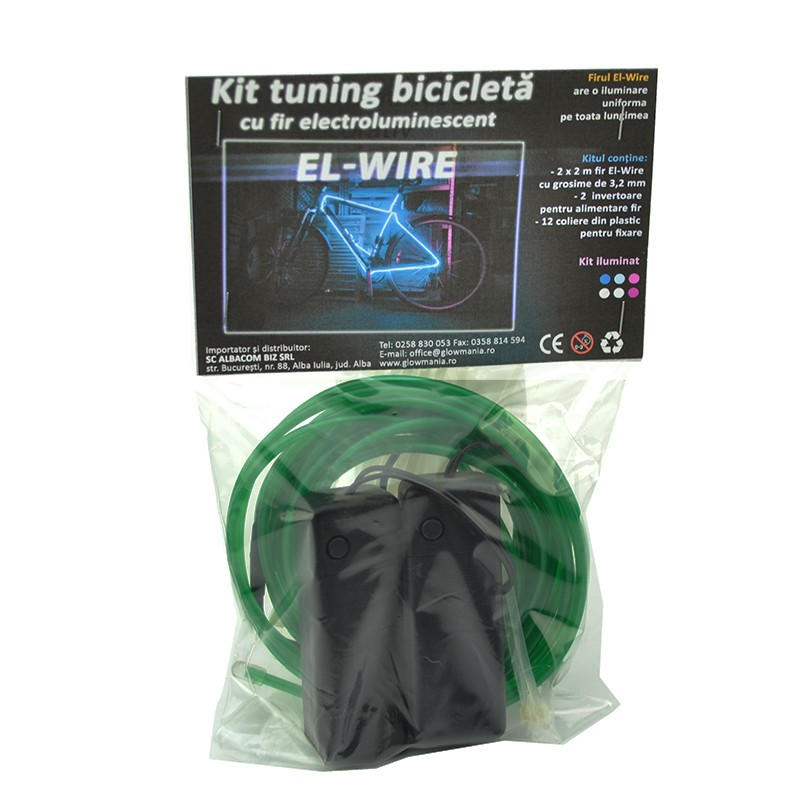Procart Kit Luminos Verde pentru Roți Bicicletă