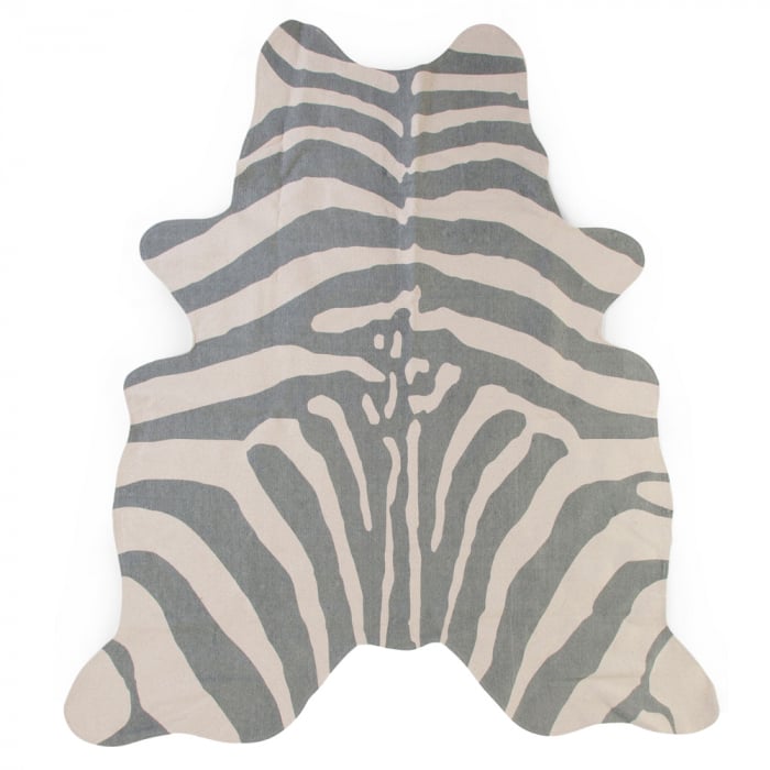 Covor Bumbac Childhome Zebra Gri 145x160 cm
