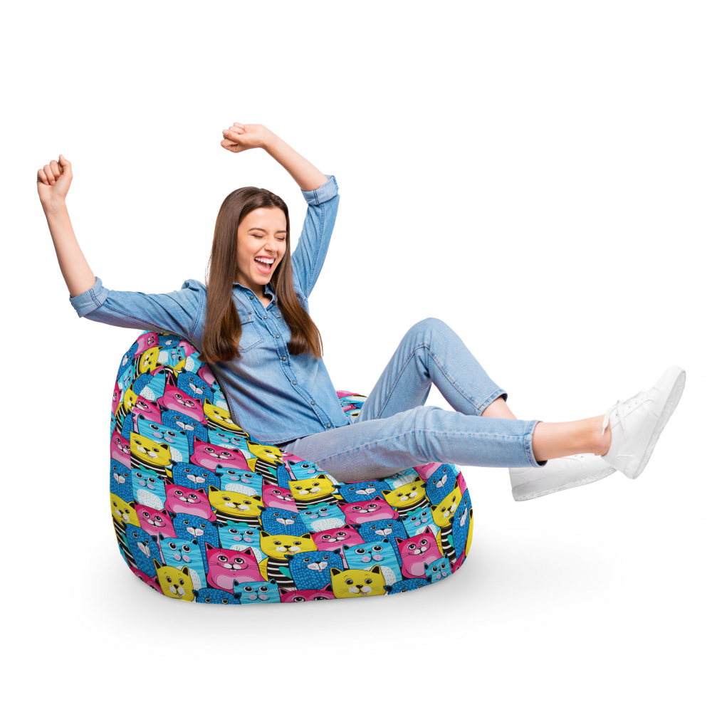 Fotoliu Puf XL Smiley Cats | Relaxare Updeco