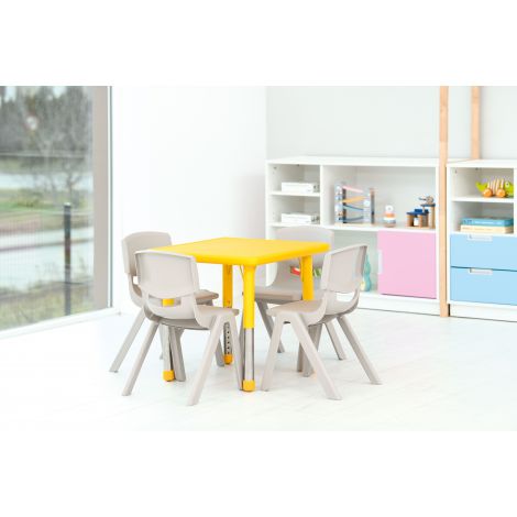 Masa Patrata Reglabila Moje Bambino, Galben - imagine 2