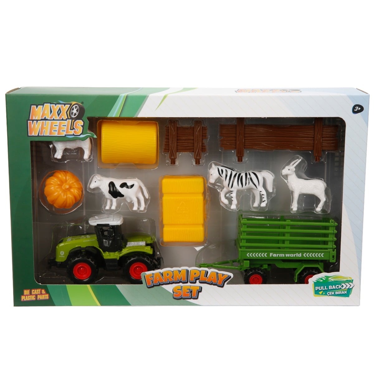 Set Tractor Maxx Wheels cu Accesorii Agricole
