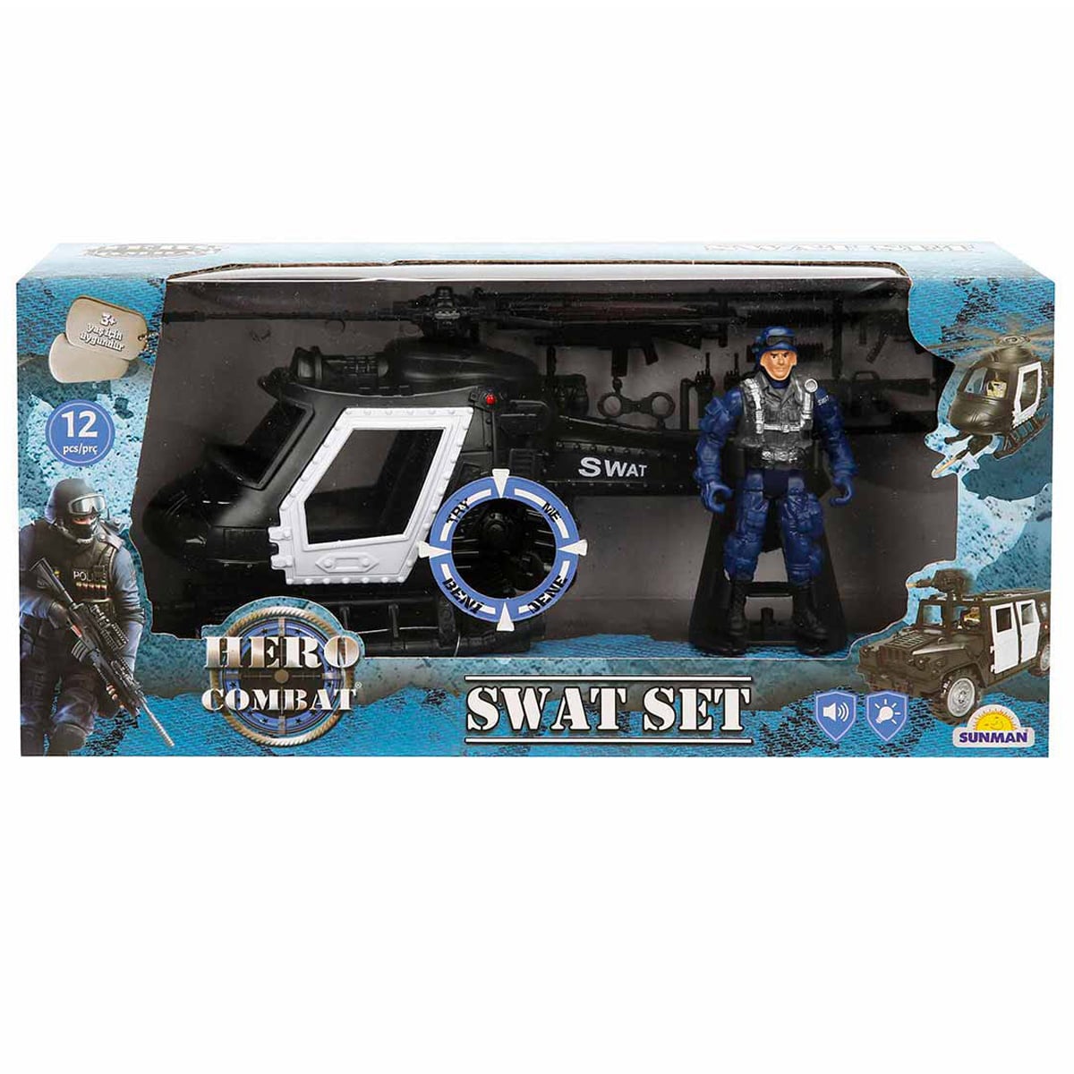 Hero Combat Elicopter Sunete si Lumini cu Figurina