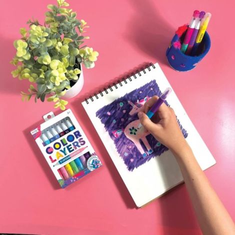 Ooly Color Layers - Carioci duble, 8 culori - imagine 3