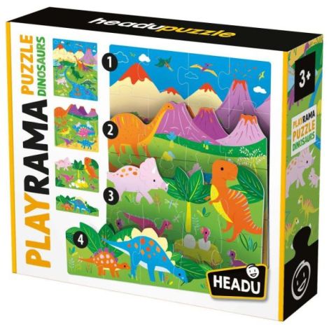 Puzzle Dinozauri Headu - Joc Educativ Copii - imagine 2