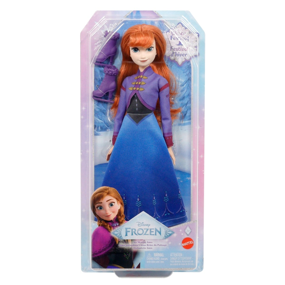 Papusa Disney Frozen Ice Skating Anna, 30 cm