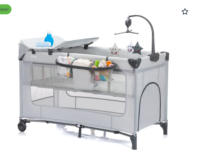 Patut pliabil Fillikid Capri Grey multifuncțional